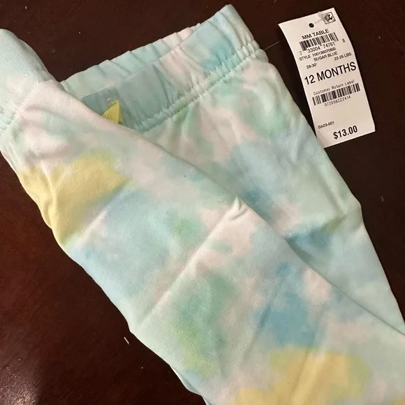 New Baby Tie-dye Sweatpants 12M - Picture 3 of 5